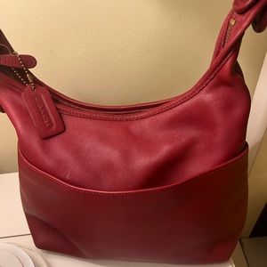 ECU Vintage COACH legacy hobo shoulder bag purse #9058 Leather Red